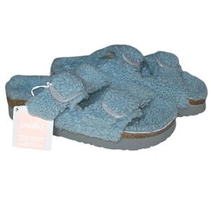 Papillo Birkenstock Arizona Big Buckle Genuine Shearling Slide Sandal